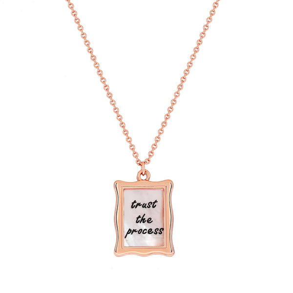 Rose Gold Trust The Process Frame Necklace