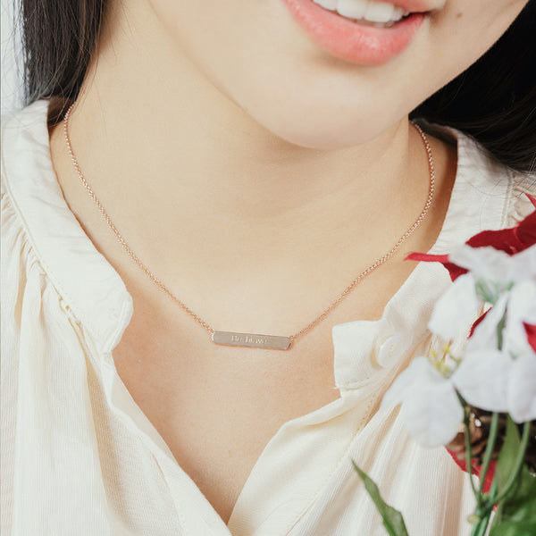 Rose Gold Vermeil Bar Necklace