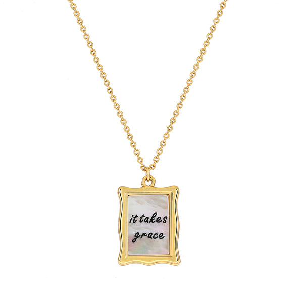 Gold It Takes Grace Frame Necklace