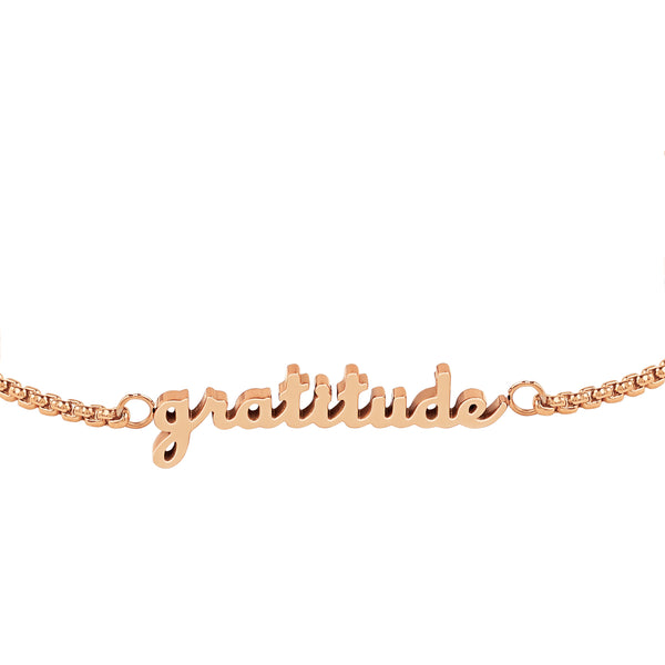 Rose Gold Gratitude Bracelet