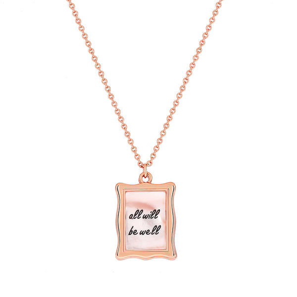 Rose Gold All Will Be Well Frame Necklace