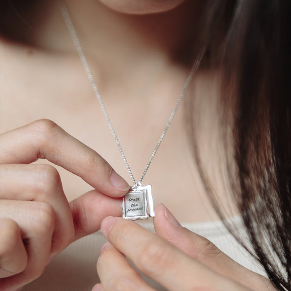925 Silver Trust The Process Frame Necklace